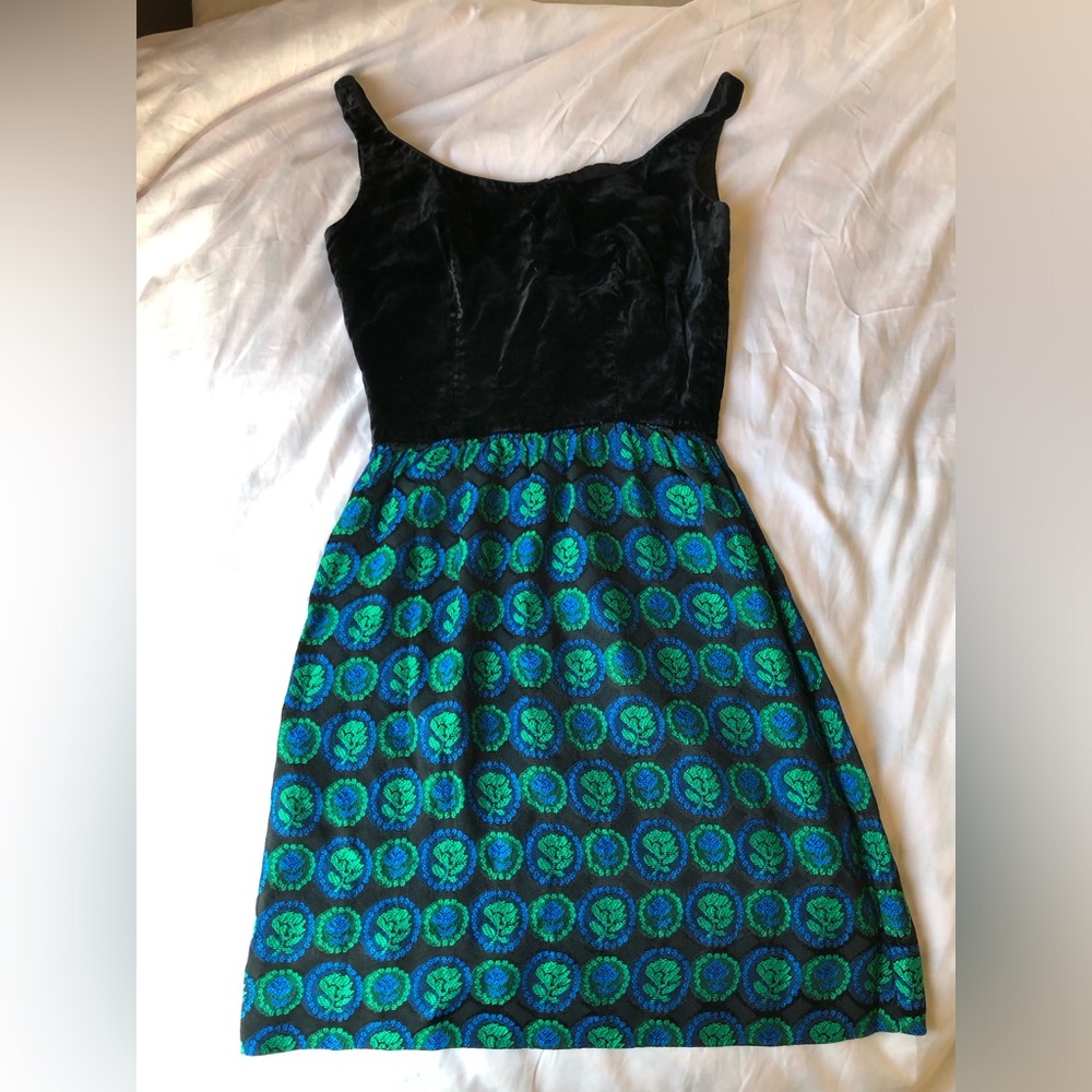 Vintage Velvet and Brocade Dress-XS/XXS